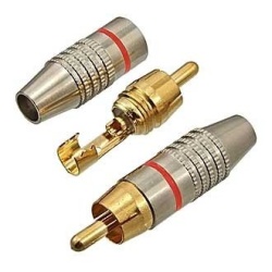 Коннектор RCA под винт, оплетка под обжим/пайку