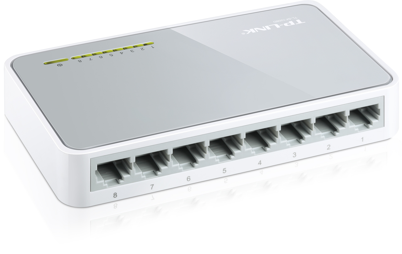 Коммутатор TP-LINK TL-SF1008D 8port 10/100, Неуправляемый, Настольный