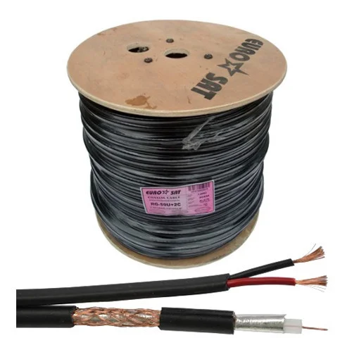 Кабель коаксиальный с питанием RITAR B305-RG590+2x0.5mm CU PVC, 305м